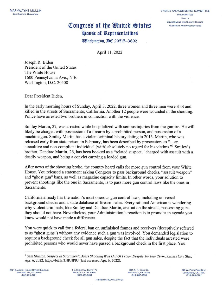SenMullin's tweet photo. 🚨🚨 I sent a letter to @POTUS today after he doubled down on his attack on the Second Amendment. I will always stand up for the rights of law-abiding gun owners.

Read the letter below: https://t.co/xIQqfS9dRN