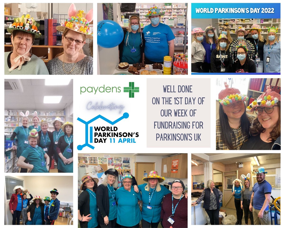 PaydensPharmacy's tweet photo. Well done to all our staff celebrating World Parkinson's Day and the start of a week of fundraising for PARKINSON'S UK
@parkinsonsuk @TJJ_Ingram
#worldparkinsonsday #letstalkaboutparkinsons #timeforcan #parkinsonsuk https://t.co/o7YLyO5Qtk