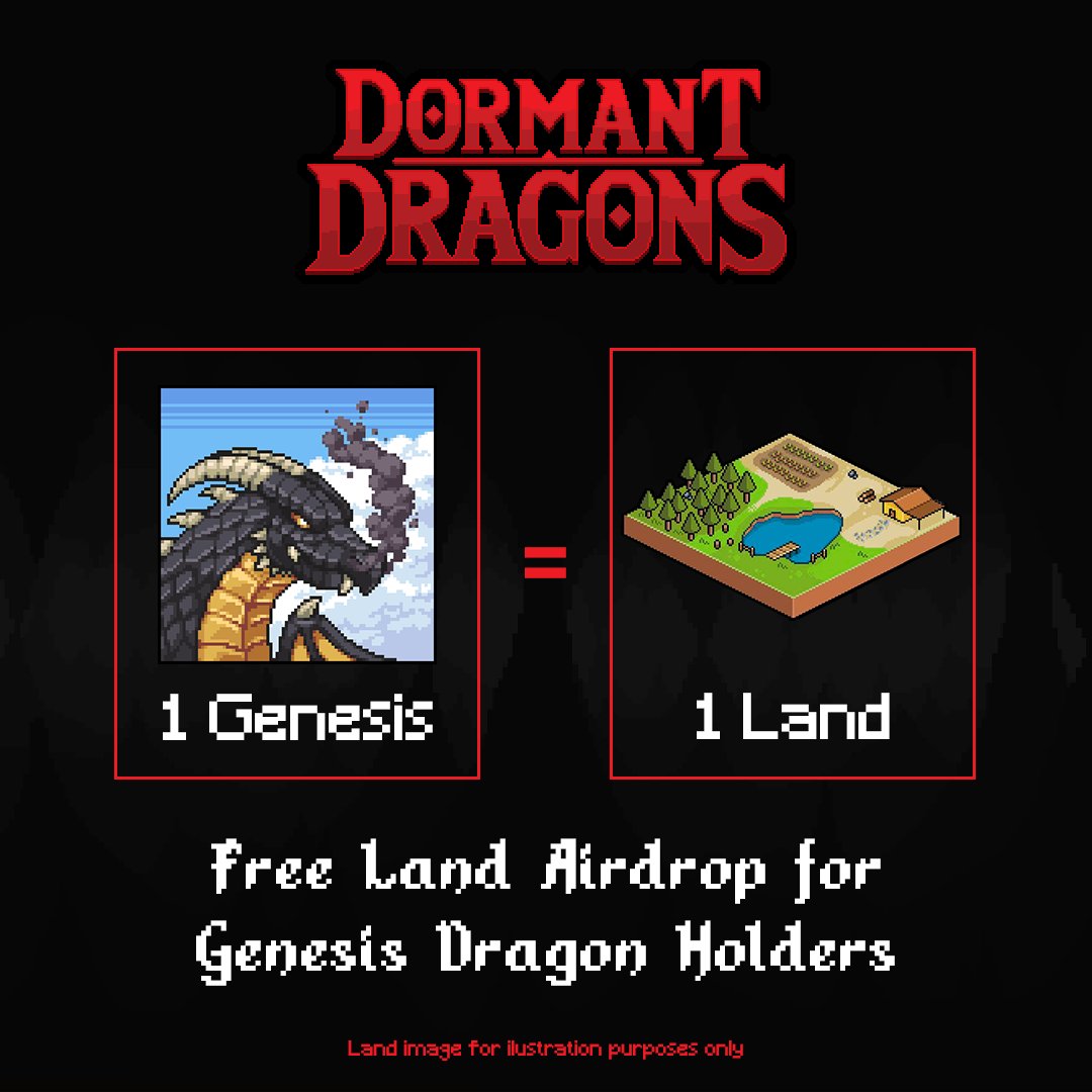 BrentDiamonds's tweet image. Land airdrop snapshot is coming soon... get in @DormantDragons before it's too late to claim your free land NFT!