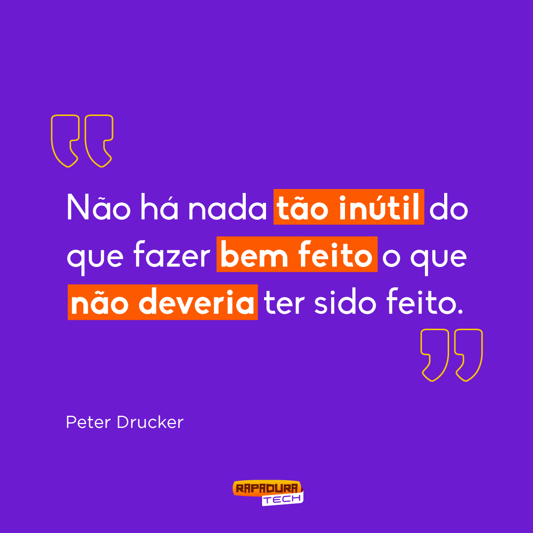 rapadura_tech's tweet photo. O seu time está trabalhando bem, seguindo todas as boas práticas de agilidade, usando as melhores ferramentas e entregando diversas funcionalidades em produção. Mas será que estão fazendo algo realmente útil? Pense nisto! https://t.co/mEBrwuZcy2