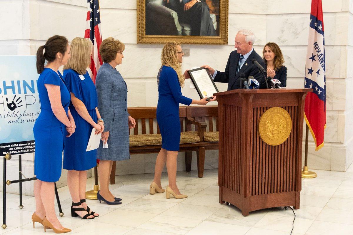 For her entire life, <a href="/ARFirstLady/">Susan Hutchinson</a> has been a fierce advocate for children and their wellbeing. I was proud to stand by her side today while she kicked off the #ShineHope campaign as I proclaimed today as Children’s Advocacy Center Day.