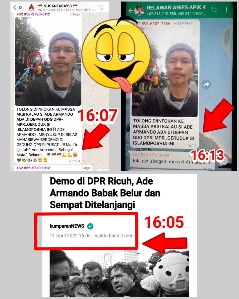 Tree_333's tweet photo. @NegeriLucu1 @AnakLolina2 babak belur dulu, beritanya naik ke media, baru nyebar tuh chat WA, logikanya gmn sih.....😂😂😂 https://t.co/OC1WpRRi77