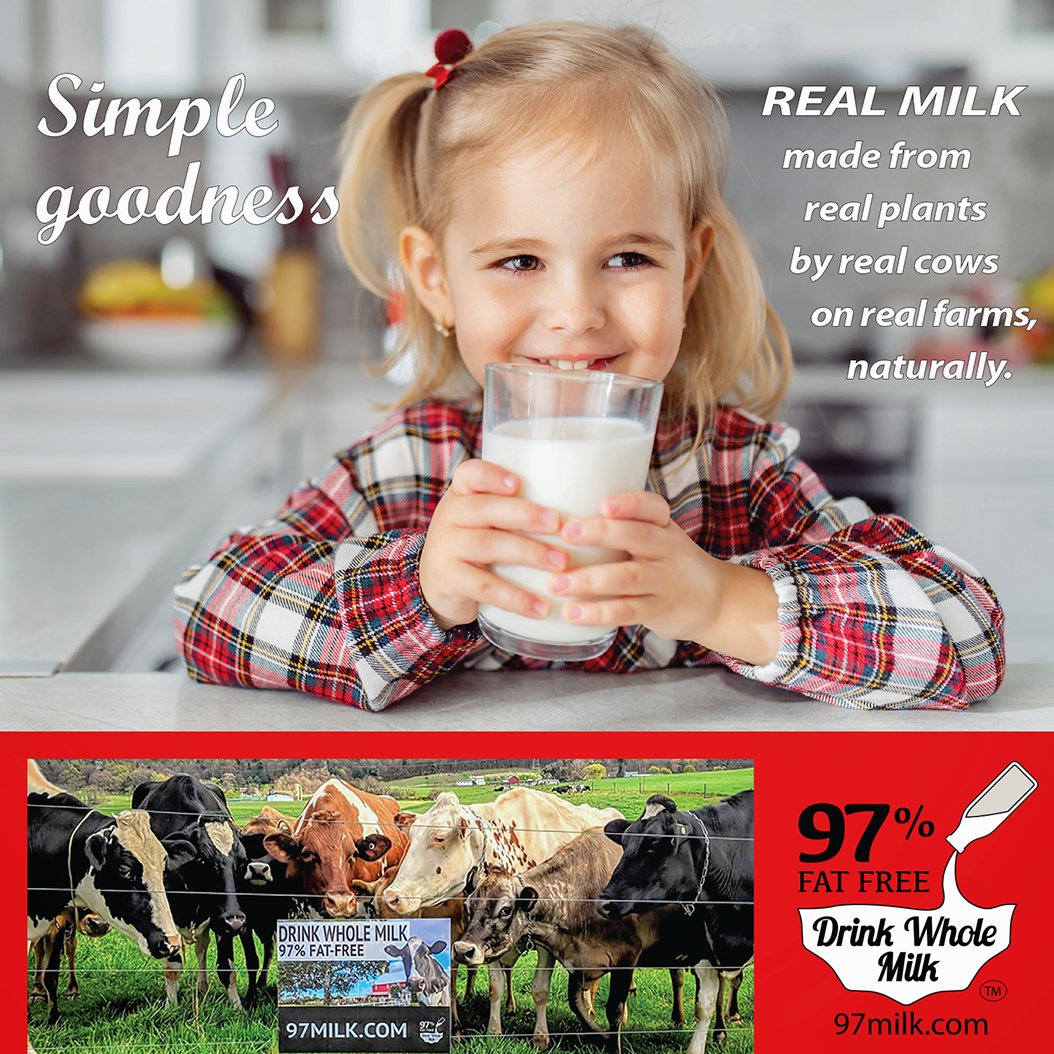Whole Milk is simple goodness. CHOOSE REAL! REAL MILK is made from real plants by real cows on real farms (cared for by real farm families), naturally. 
#ChooseReal #ChooseWhole
#WholeMilk4HealthyKids 
#WholeMilk4PASchools 
#realmilk #wholemilk 
#naturespowerhouse 
#naturally
