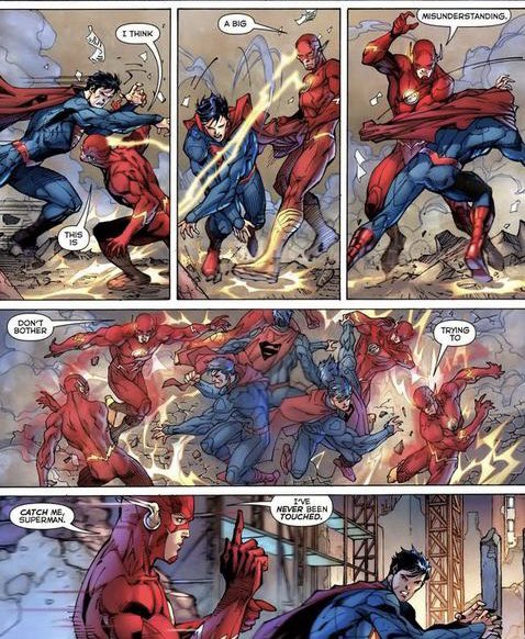 warneilcs's tweet photo. Flash is dodging superman like he’s nothing https://t.co/hZiBPlkRha