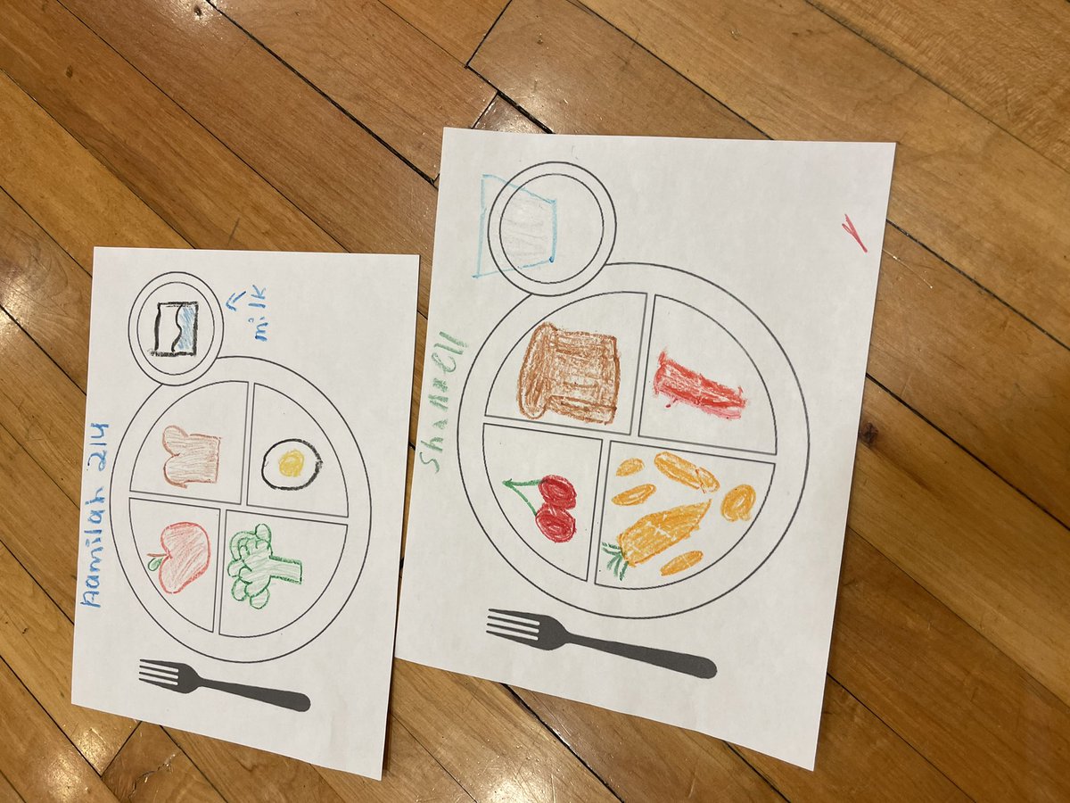 Some of my favorite MyPlate drawings from 4th grade today! <a href="/SHAPE_PA/">SHAPE PA</a> #PE #Wellness #physicaleducation