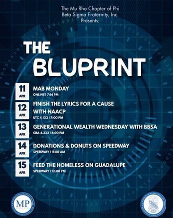 Join us this Tuesday on our collab event with the Mu Rho Chapter of Phi beta Sigma Fraternity, Inc. It’ll be at 7:00 pm in the UTC  , see you there ( Food will be provided !!)🤍🤍
<a href="/MPSigmas/">The Mu Rho Sigmas</a> 

#ut22 #ut23 #ut24 #ut25
