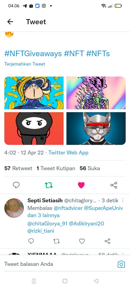 chitaglorya02's tweet photo. @furrincrypto @nftadvicer Bismillahirrahmanirrahim https://t.co/BHULfmdZGf