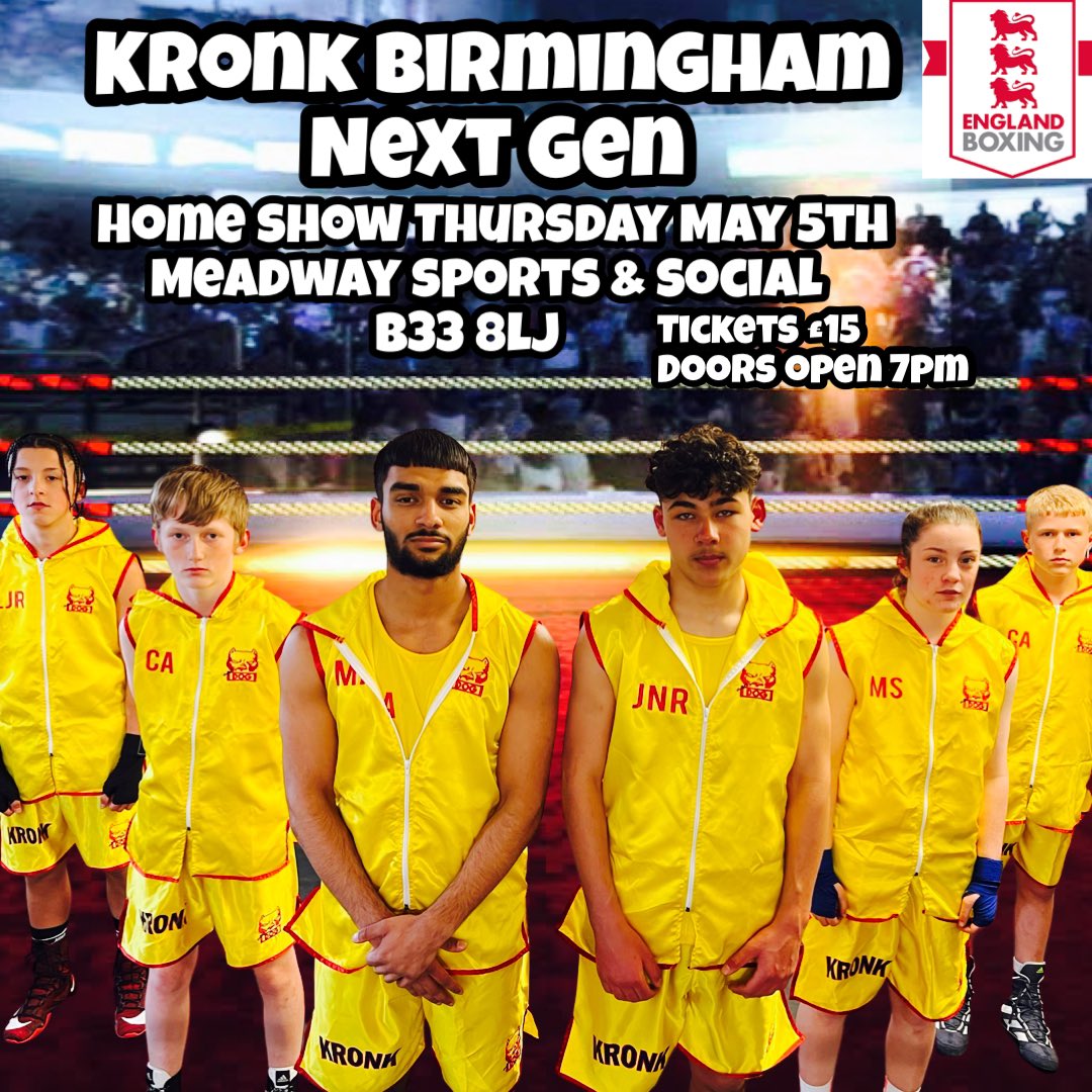 BoxClever2's tweet photo. The Box Clever amateur boxing team Kronk Birmingham are all ready for their first amateur boxing show https://t.co/HVs4YQOOEc