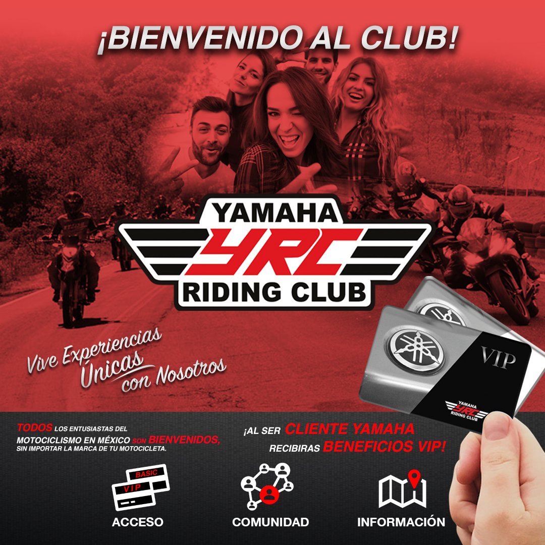 🔷¿Qué esperas para ser parte del club exclusivo #YamahaRidingClub?
Donde podrás tener contacto con otros apasionados de las motocicletas, tener beneficios exclusivos, y vivir experiencias únicas.🔷

Únete al club y conoce más 👉 bit.ly/3aFnZ27

#Yamaha #YamahaMx #YRC