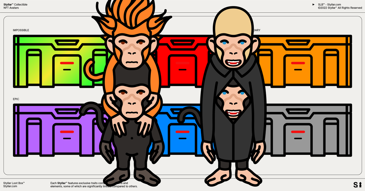 STYLLARNFT's tweet photo. If you happen to find two monkeys in your Loot Box, it means you've stumbled upon a very unique 1/31 total double monkeys. 💯

Updated schedule:

April 15th: Medium article explaining the Loot Boxes
April 22nd: Snapshot
April 23rd: Loot Boxes claimable on https://t.co/FtrYCvFMDy https://t.co/Bpn8q5JhQ0
