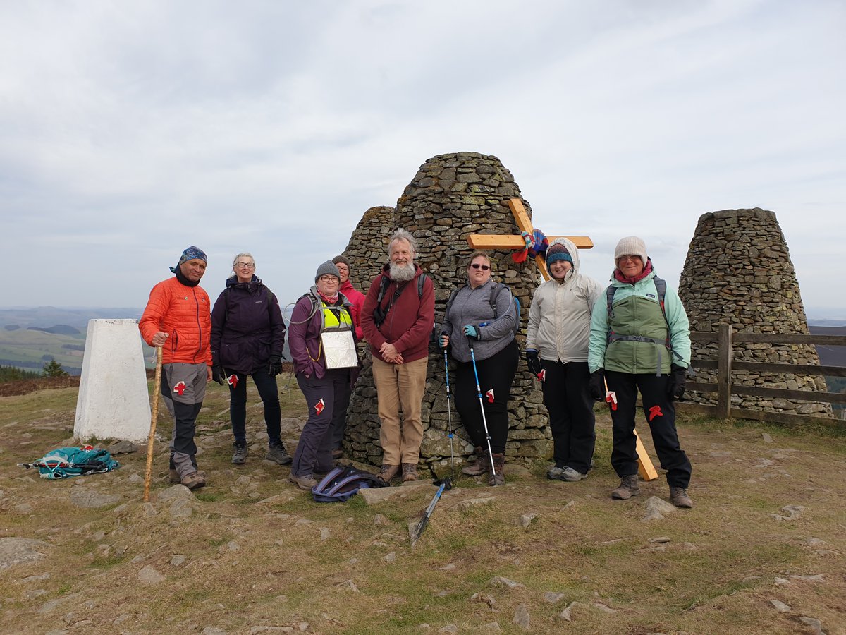 DavidBethune2's tweet photo. met with the #NorthernCross pilgrims at the #ThreeBrethren on their #pilgrimage from #Lanark to #Lindisfarne, and accompanied them as far as #Selkirk. https://t.co/Q3tcyseBQq