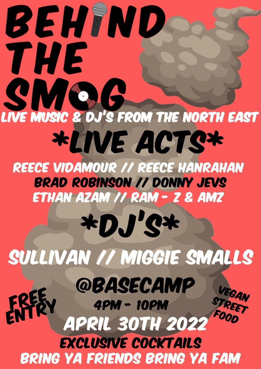 Come see me perform at @BaseCampBoro on April 30th. Free entry, vegan street food and a great time 🌱

Drop me a message if you want a bit more info 🤞🏽