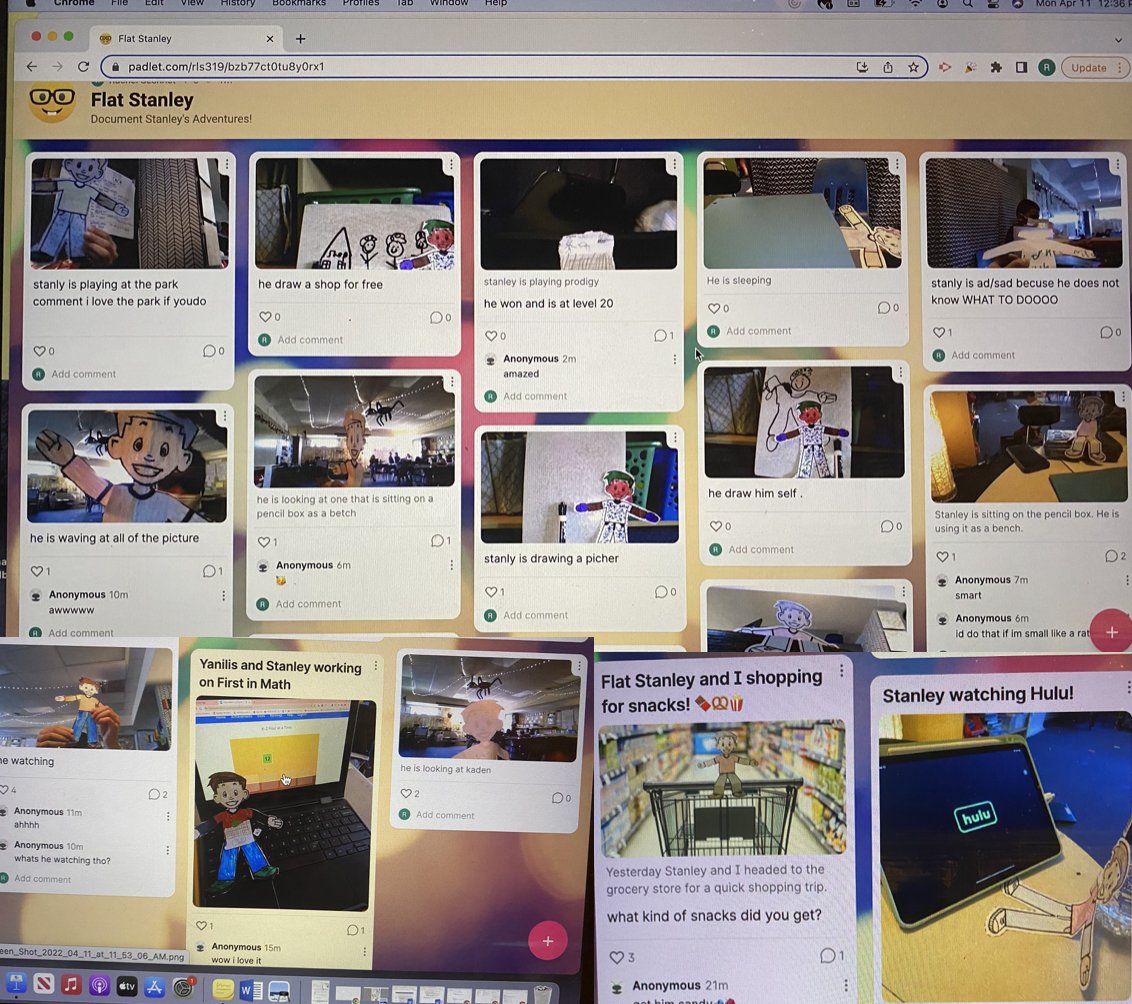 A small group of students from @BASD_LCBencker class <a href="/BASDFtHill/">Fountain Hill Elementary School</a> read Flat Stanley as part of a lit circle. Today we created our own Stanley to take on an adventure! My hope is that students will document &amp; share Stanley's adventures within their own home/community using <a href="/padlet/">Padlet</a>