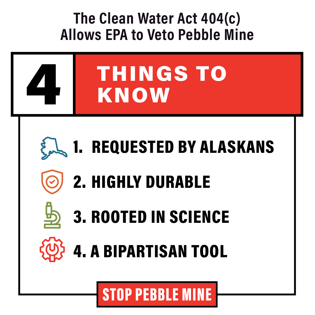 The <a href="/EPA/">U.S. EPA</a>’s 404(c) Clean Water Act veto is vital for ending the Pebble Mine’s threat to #BristolBay. Stay tuned this week as we discuss four essential things to know about the process. #VetoPebbleMine