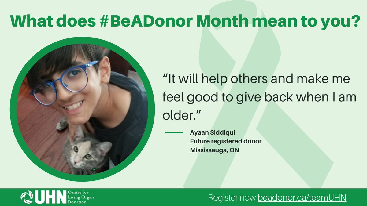 We asked recipients, donors, donor families and loved ones across Canada what #beadonor month means to them.

Meet Ayaan.

If you have a #beadonor story you'd like to share, please contact us.

#OrganDonationAwareness #TransplantSavesLives #BeADonor #BeADonorMonth #GiveLifeUHN
