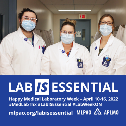 Happy #LabWeekON and #MedLabThx to medical laboratory professionals working in Ontario hospitals! Thanks for everything you do. Lab professionals serve a crucial role in healthcare, conducting over 270M lab tests annually. Learn more at mlpao.org/labisessential