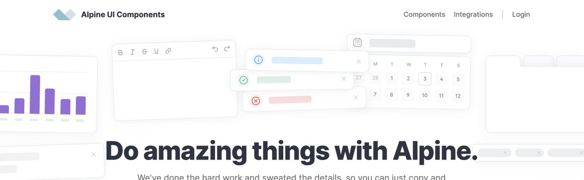🎨 New "Alpine UI Components" landing page 🤘

Check it ooouuut: alpinejs.dev/components

Killer design by <a href="/martinrariga/">Martin Rariga</a>
Killer code by <a href="/jasonlbeggs/">Jason Beggs</a> 
👊 ❤️