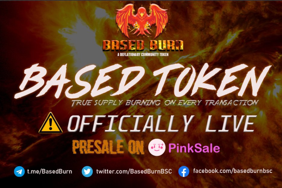 BasedBurnBSC's tweet photo. BASED BURN TOKEN IS NOW OFFICIALLY LIVE AT
 
https://t.co/KOWggVaY9S

Hard Cap: 80 BNB
Soft Cap: 40 BNB

Min: .1 BNB
Max: 2 BNB

This will be a bullish project for the BSC Operations! https://t.co/782VHOQbFg