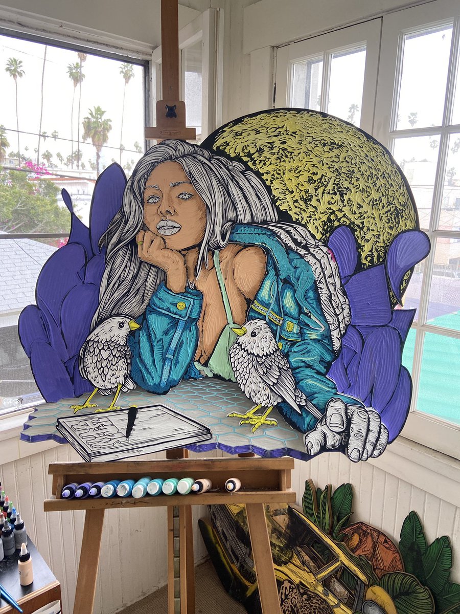 My easel this morning: I can’t tell you how siked I am with how this is coming together! The colors are amazing and this feels like a huge step forward in my artistic growth