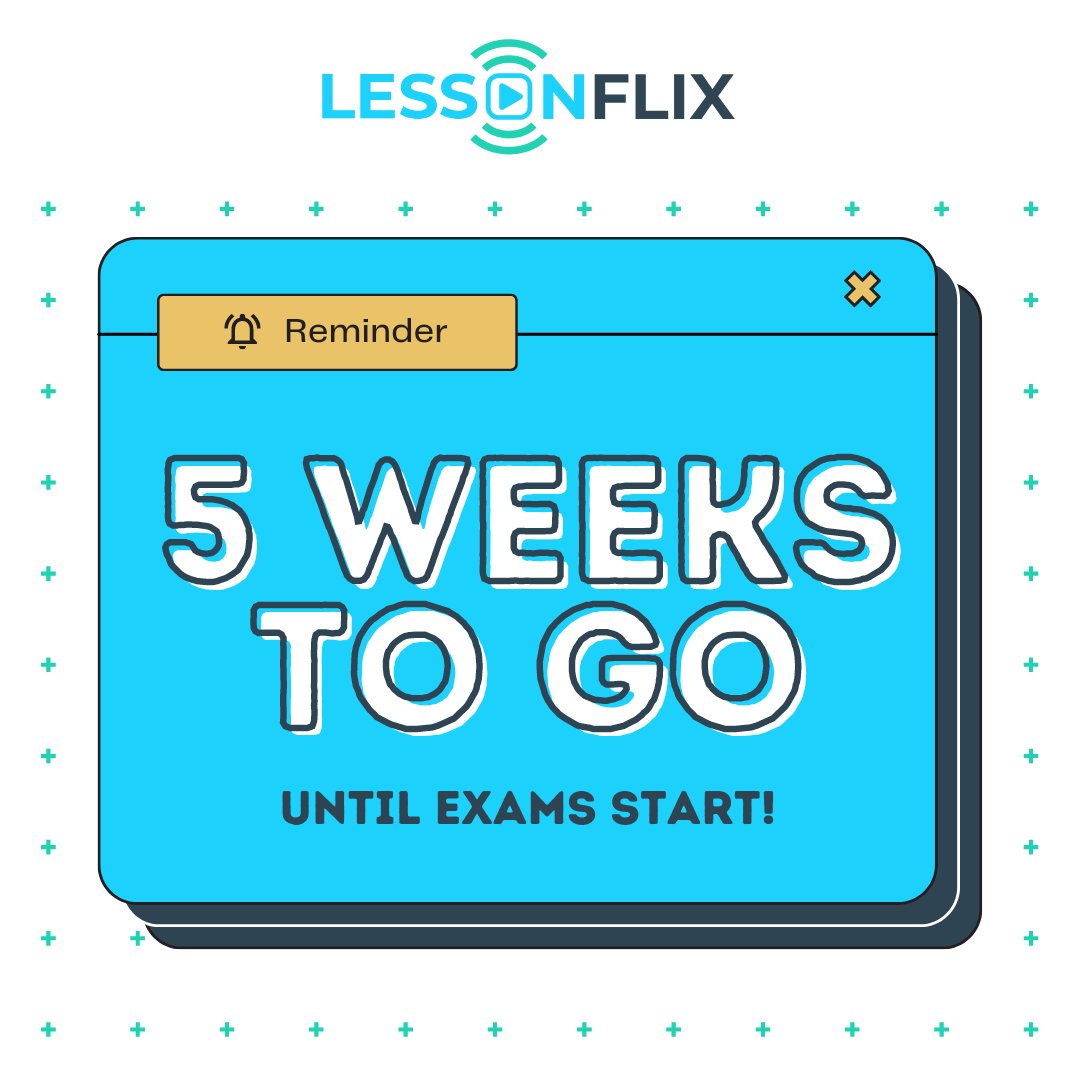 lessonflix's tweet photo. ⏳EXAM COUNTDOWN⏳

With just 5 weeks until the start of #GCSE and #ALevel exams, do you have a revision plan? 🤔

If reading through books isn't your style, why not check out our wide range of revision video lessons covering all the core subjects and more https://t.co/ZMjSzuu4QP https://t.co/QgsVcWR8PT