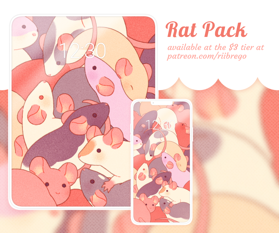Rats didn't win the monthly poll, but I made this as an extra bonus set because I wanted it hahah 😭 The allure of the rat is so strong... You can grab them here!: patreon.com/posts/rat-pack…