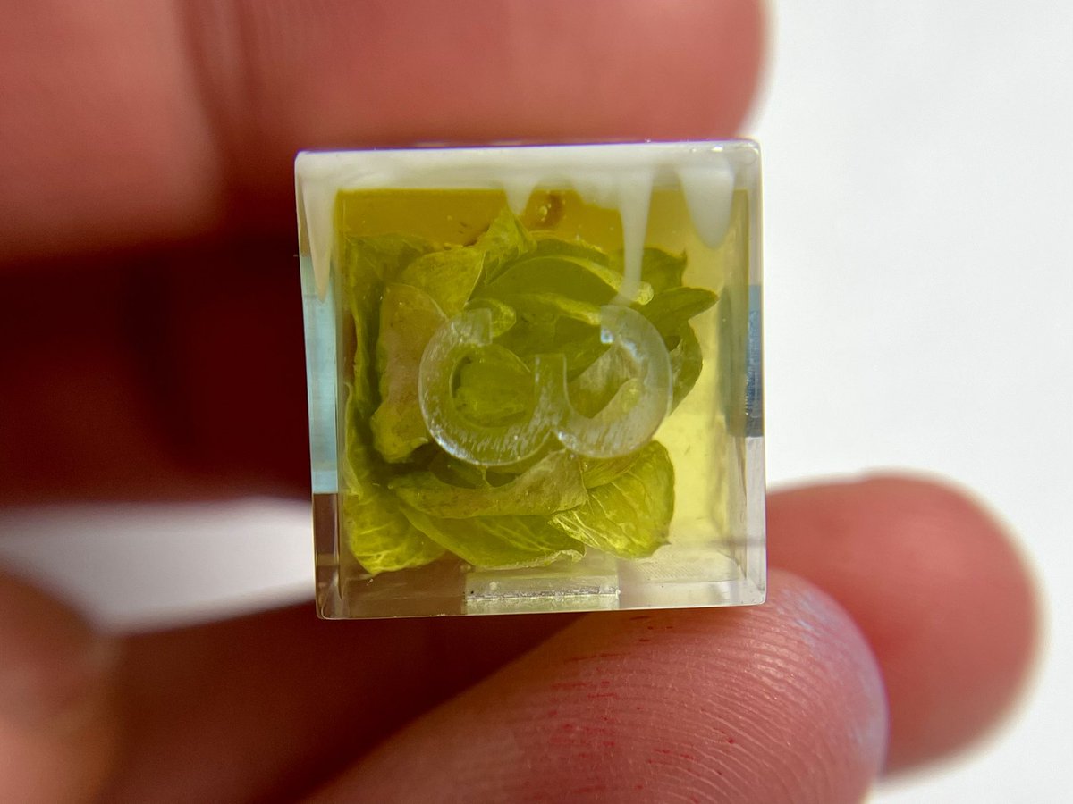 I recently made a beer themed set with resin-filled hops in the middle. Complete with foam on the top! 

#Dnd #dice #ttrpg #resinart #handmadedice #beer