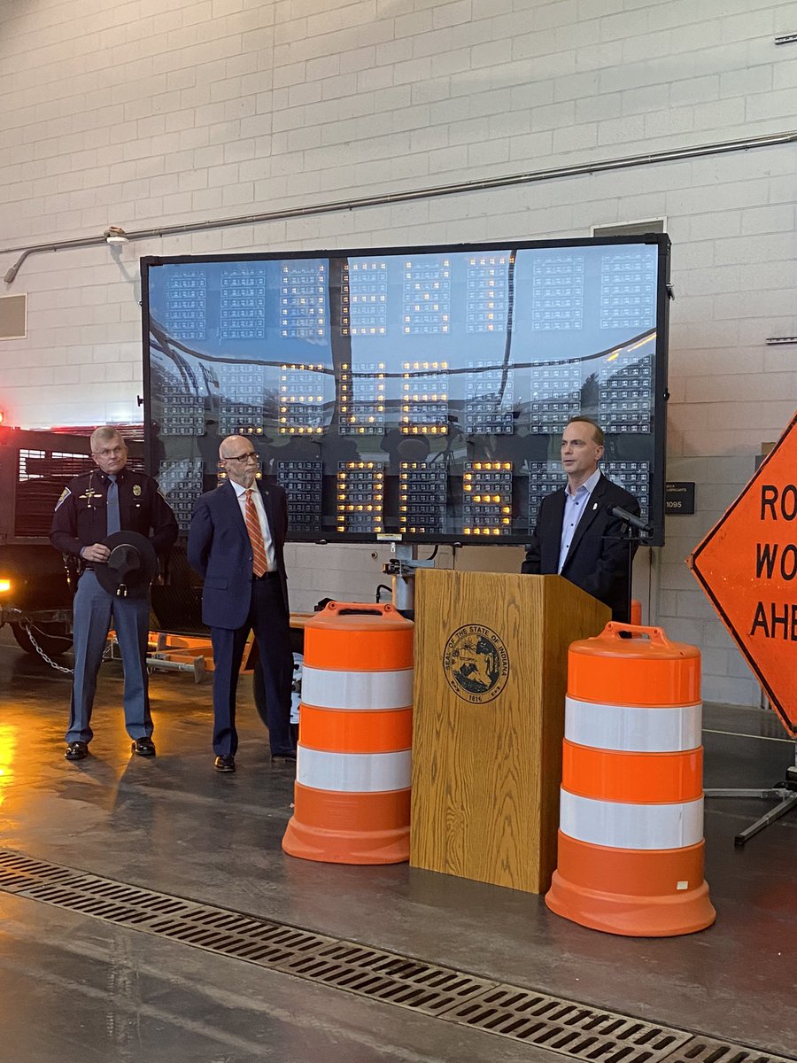 ACECIndiana's tweet photo. @ACECIndiana President, Cash Canfield joined @GovHolcomb, @INDOT Commissioner Mike Smith, @INconstructors and @IndStatePolice to kick off the 2022 Next Level Roads Construction Season and recognize National Work Zone Awareness Week. https://t.co/70RE1Zf2ed