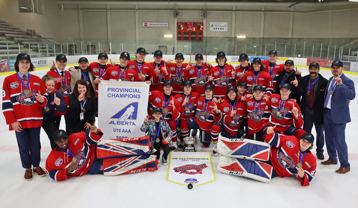 ICYMI: The 2021-22 #AEHL season officially wrapped up on Sunday as the CAC Canadians captured the U16 AAA Provincial Championship.

RECAP ➡️ bit.ly/3v6sLji

📸: Maurice Trudeau – MT Actions Photography

#HAProvincials | #TeamATB