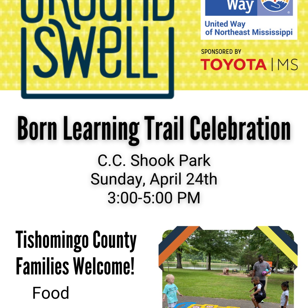 groundswellms's tweet photo. We are so excited to install a Born Learning Trail at CC Shook Park in Belmont, MS! Families in Tishomingo County, please join us on Sunday, April 24th from 3-5 PM for a fun afternoon of activities, giveaways, and refreshments! https://t.co/YT4ajvFzGX