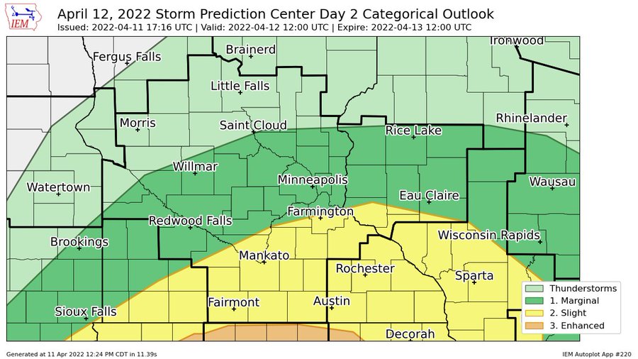 Severe Weather Potential For Southern Minnesota Historic April Blizzard In North Dakota Mpr News