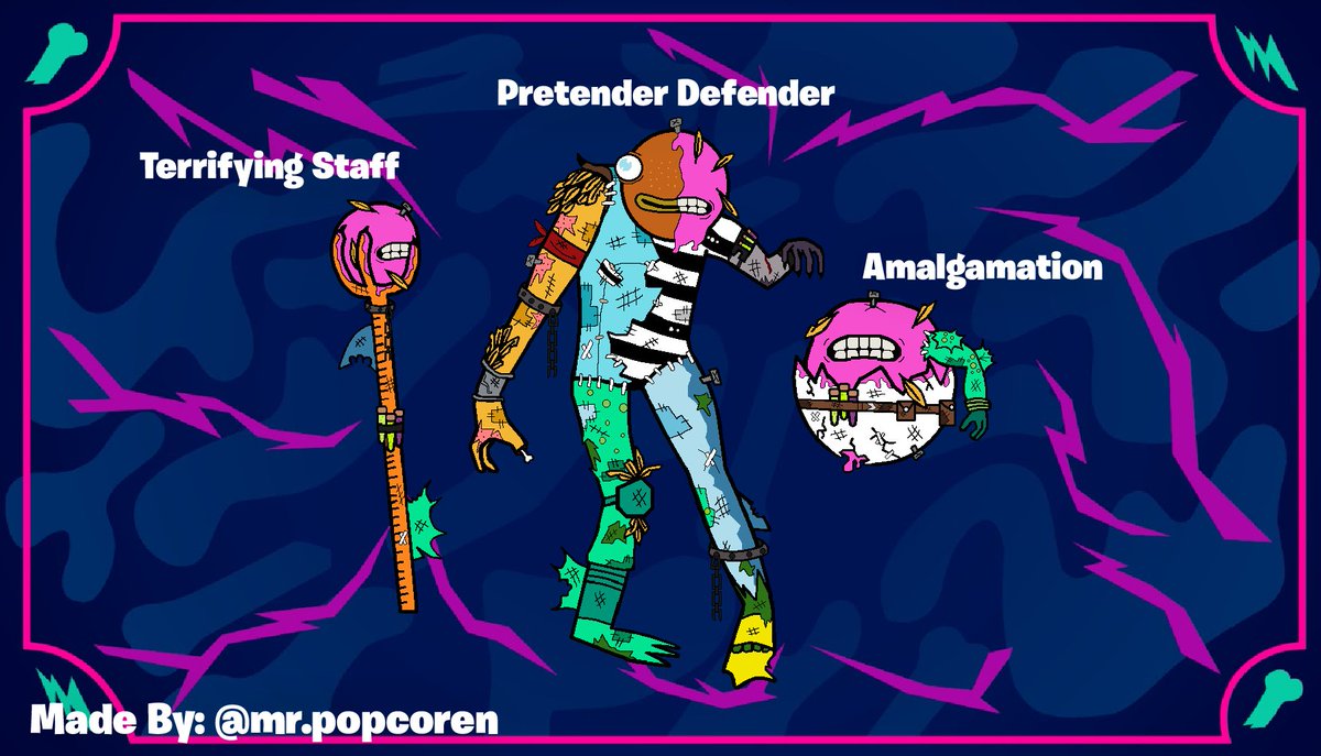 "Pretender Defender Best Budd Of Curdle Scream Leader Who Spread Terror On Halloween Night"🧟

Pretender Defender Comes With The Amalgamation Back Bling Along Side The Terrifying Staff Pickaxe

#Fortnite #FortniteConcept #FortniteArt 
<a href="/FortniteGame/">FortniteGame</a> <a href="/DonaldMustard/">Donald Mustard</a> @PeteEllisEPIC