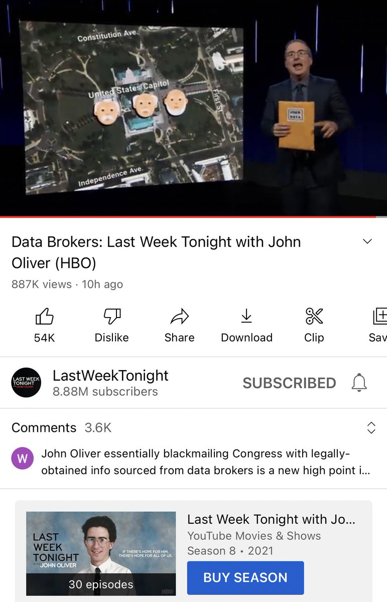 TrimForte's tweet photo. This man #JohnOliver on  @LastWeekTonight legally got the search history from members in congress. 😬 @tedcruz erotica and everything 🤣 #Manilaenvelope https://t.co/ETjQ3Ky6Iz