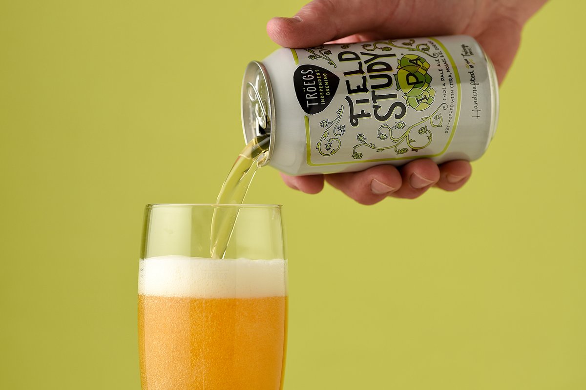 TroegsBeer's tweet photo. Available now! Field Study, our slightly hazy and bright summer IPA, starts showing up today. Brewed with Citra, Mosaic & El Dorado hops and Pennsylvania-grown grain, #FieldStudyIPA has notes of ripe grapefruit, pear and a hint of melon. https://t.co/JFWBOgLKF1. #Troegs #PAbeer https://t.co/LVbJXMCanm