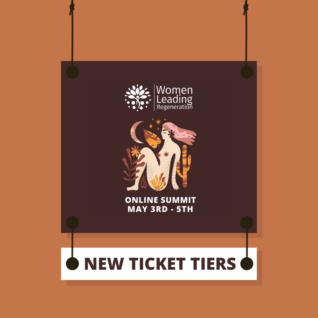 regen_rising's tweet photo. ✨ WLR UPDATE ✨: New ticket tiers available!
We are offering a ���Pay What You Can” ticket price and an “Equity Pass”.
Click on the link below to view the event full program and register for the Women Leading Regeneration Online Summit!
https://t.co/274kZBbEJ2
#WLR22 #ticket https://t.co/yifCMiEJSb