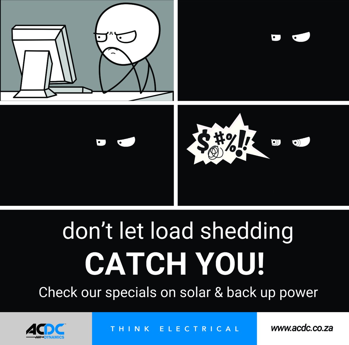 Just when you thought things are going back to normal...Eskom implements Stage 2 load shedding with immediate effect. Don't find yourself in a rut, ACDC Dynamics has your back! Click here: bit.ly/360JETO #loadshedding #lightsout #eskom #stage2