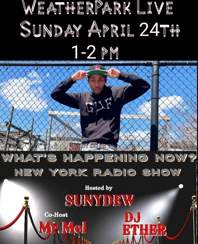 WeatherPark Live On WHNY Radio. Tune in Sunday 4/24