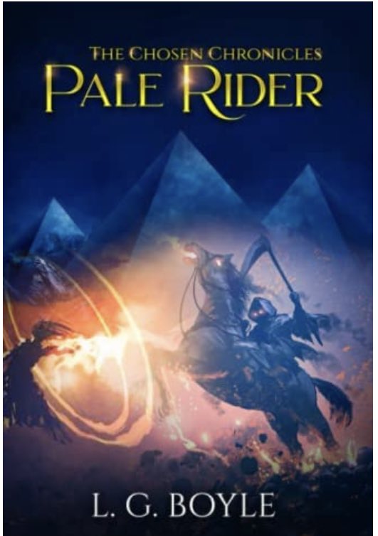 LGBoyle1's tweet photo. Ari and his friends are deposited in the story of Exodus as they try to outmaneuver the Death Angel. Pale Rider is book 4 in the Chosen Chronicles series by LG Boyle. Now available on Amazon! Get your copy today! https://t.co/UhlmBXwBdm