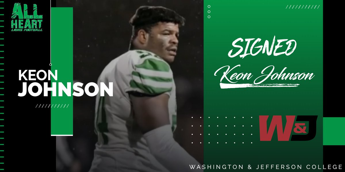 Congrats to <a href="/KeonMJohnson/">Keon Johnson</a> who will continue to his athletic and academic career <a href="/WJFootball/">W&J Football</a> 
One of the best defensive players to ever wear the GREEN and WHITE. 
#AllHeart💚🤍