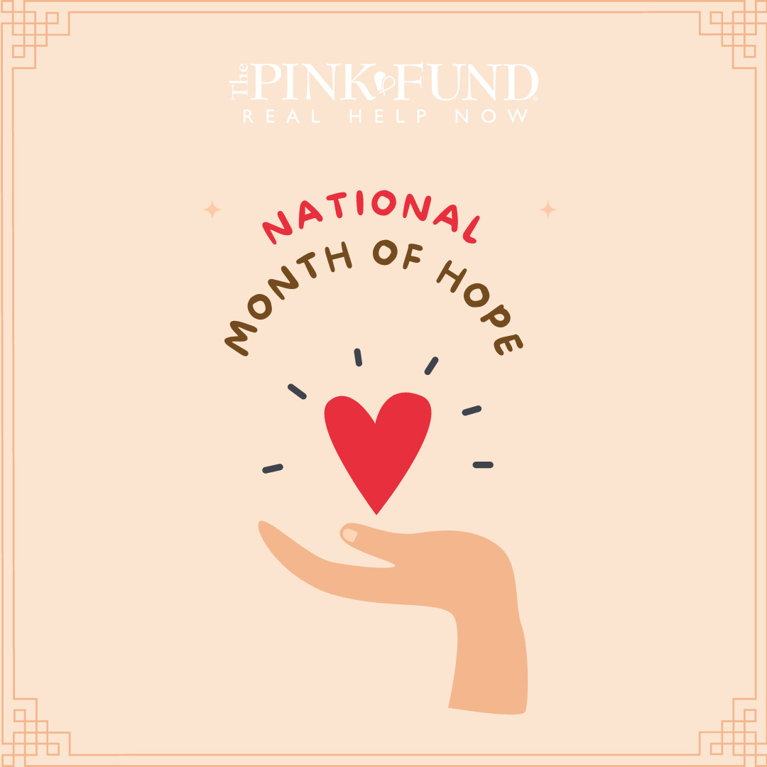 ThePinkFund's tweet image. April is the National Month of Hope!

The Pink Fund is so grateful to our generous donors who help us bring hope to breast cancer patients as they undergo treatment. 

To donate, visit donate.pinkfund.org/GiveHelp. 

#RealHelpNow #BreastCancer