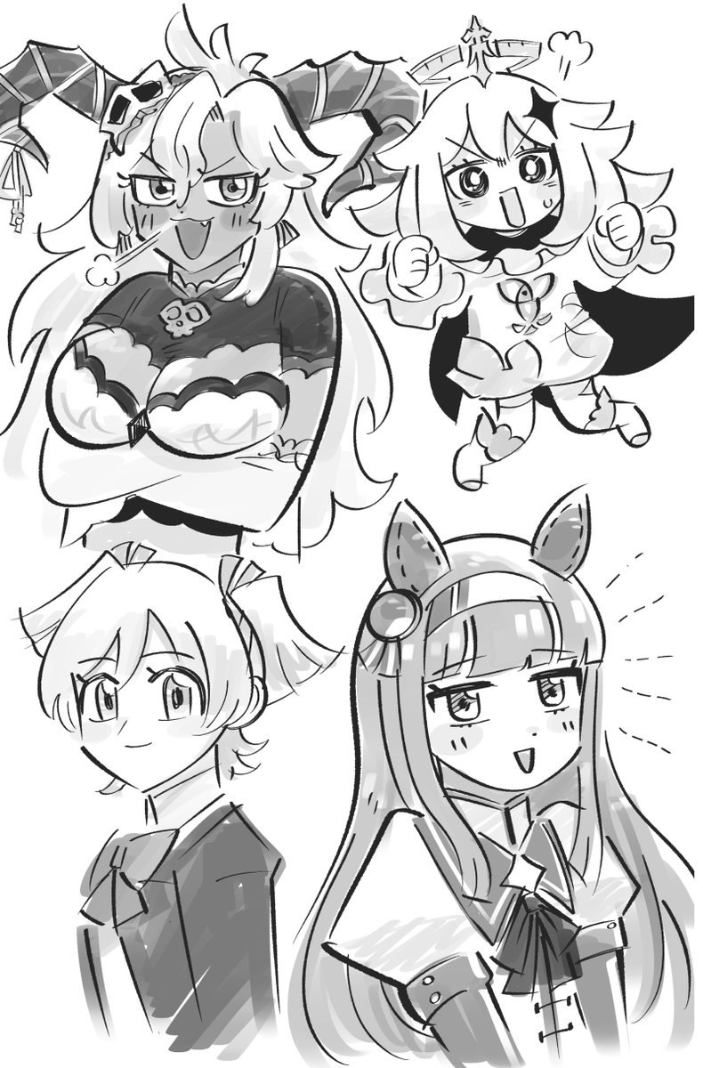 リクエスト落書き出来ました～～4枚纏めて失礼します!😂 