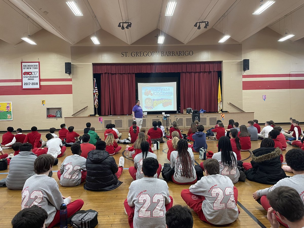 SGBschool's tweet photo. A special thanks to @reesspechtlife  for coming in and giving a wonderful presentation on how to be kind. #sgbstrong #kindness #cultivatekindness #reespect https://t.co/wJvhZyZhZp