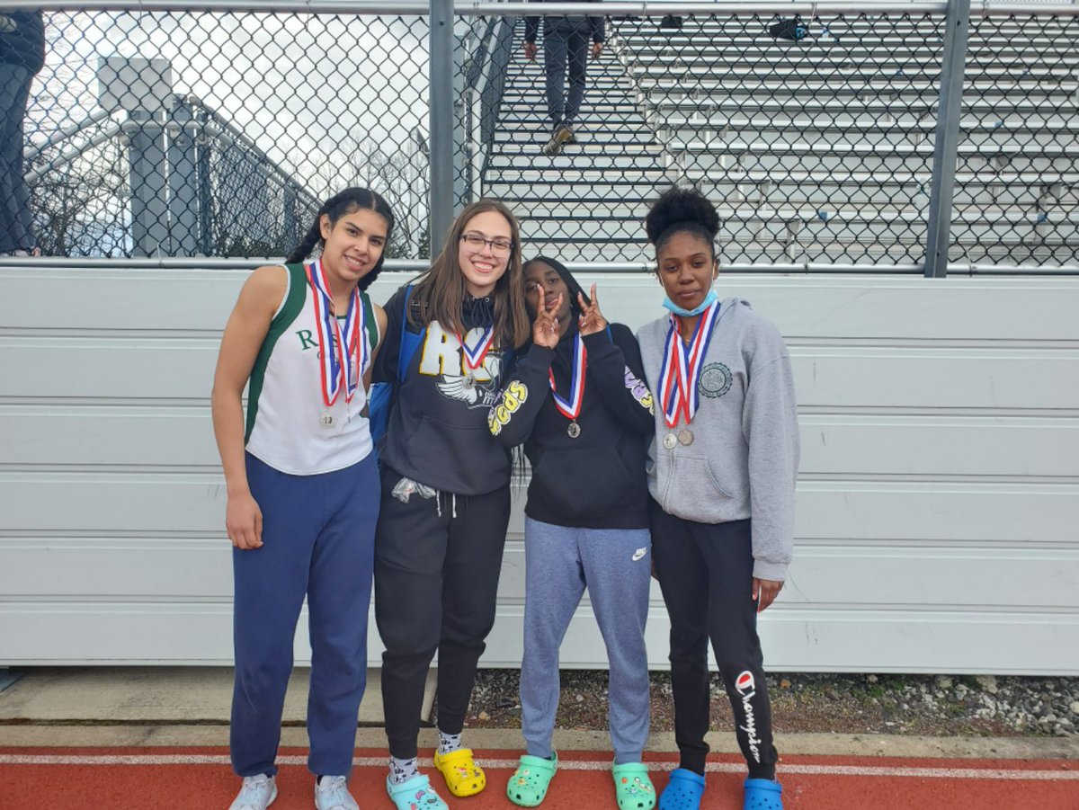 RCLionsDen's tweet photo. Congrats to Girls discus and shot 2nd place (Emma Howlett and Bre’yanna Howard), Girls 4×400 2nd place (Jenna Chiusano, Michelle Godoy, Jasmine McKay, and Asia Lyons), and Girls Spring Medley Relay 2nd place (Michelle Godoy, Stephanie Adjogble, Woodlyn Duvalcin, and Asia Lyons) https://t.co/46ZYojkpqL