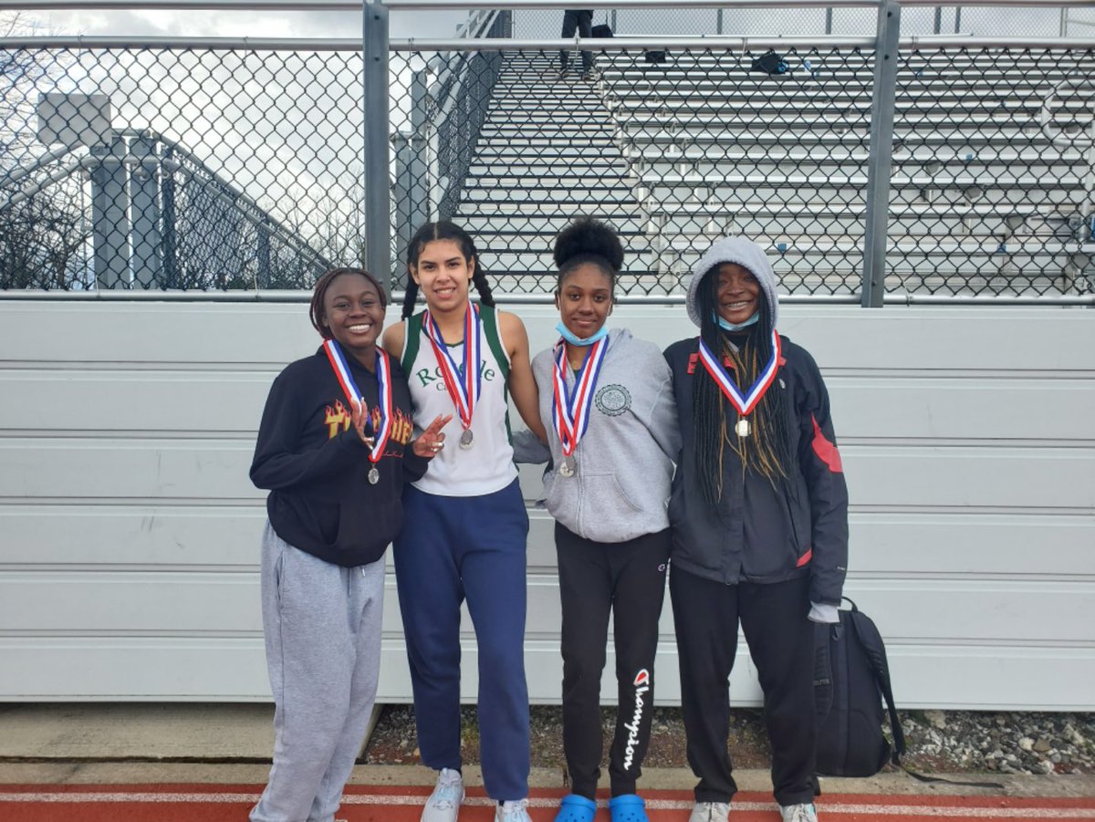 RCLionsDen's tweet photo. Congrats to Girls discus and shot 2nd place (Emma Howlett and Bre’yanna Howard), Girls 4×400 2nd place (Jenna Chiusano, Michelle Godoy, Jasmine McKay, and Asia Lyons), and Girls Spring Medley Relay 2nd place (Michelle Godoy, Stephanie Adjogble, Woodlyn Duvalcin, and Asia Lyons) https://t.co/46ZYojkpqL