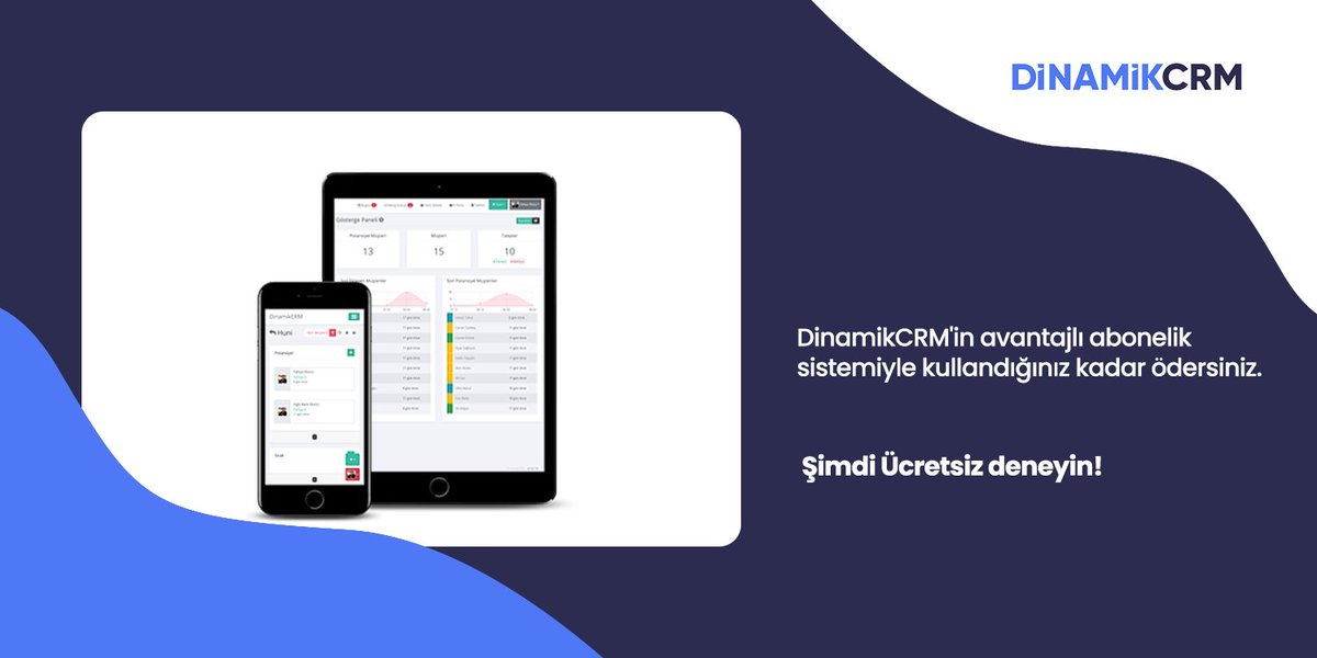 DinamikCRM'in avantajlı abonelik sistemiyle kullandığınız kadar ödersiniz.👍14 gün boyunca tüm fonksiyonları ücretsiz ve sınırsızca denemek için 👉 dinamikcrm.com 😊