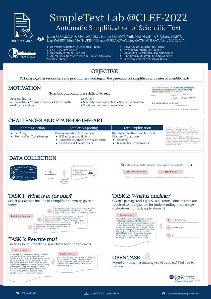 SimpletextW's tweet image. Tomorrow we present our poster #SimpleText at #ECIR2022