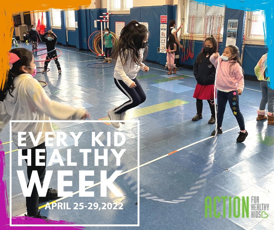 Act4HlthyKids's tweet photo. Healthy kids are happy kids! This year’s Every Kid Healthy Week, April 25-29th, is a chance to celebrate health for kids with simple activities that can lead to habits that last a lifetime. Learn more at https://t.co/IjPfb3kTtN 
#everykidhealthyweek  #EKHW22 https://t.co/wotUMkBeC2