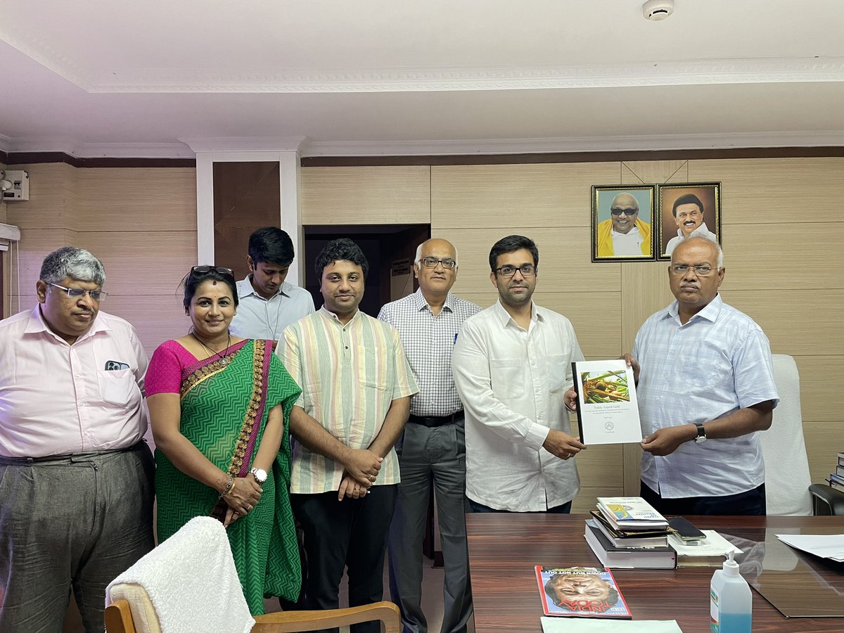 MKumaramangalam's tweet photo. Submitted a detailed study outlining the cultural,economic significance of Toddy in Tamilnadu to @JeyaranjanE. We have placed on record our request to Hon’ble CM Thiru @mkstalin to legalise Toddy production and export in Tamilnadu. Please sign/support: https://t.co/0tTrGPQFfe https://t.co/LK832m0Foe