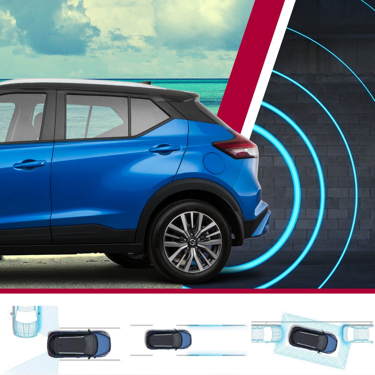 NissanESA's tweet photo. La seguridad que te ofrece un Nissan Kicks en cada viaje es única, como los lugares que visitarás este verano. https://t.co/DpNVcIjXQz