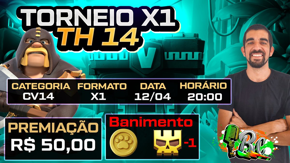 Atendendo a pedidos dos proplayers
1⃣ Está banido todos os Pets do Jogo
2⃣ Só Pode usar uma Super tropa
 Uma pena se só no x1 neh!! 😂

   X1 de Th14 Especial 
👨‍👨‍👧‍👧32 Vagas
 📅 12/04
 ⏰ 20:00 🇧🇷
🎙️ <a href="/BaduClash/">Badu Clash</a>  
🎥 youtube.com/watch?v=lQ9kgQ…
<a href="/pCastroLeao/">pCastro</a> <a href="/ClashofClansBRC/">Clash of Clans BR</a> <a href="/ClashofClans/">Clash of Clans</a>