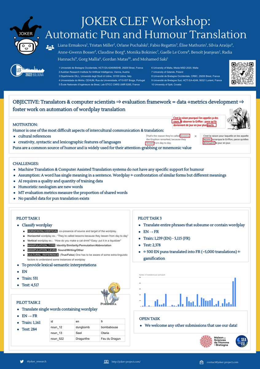 Tomorrow we present our poster #JOKER at #ECIR2022